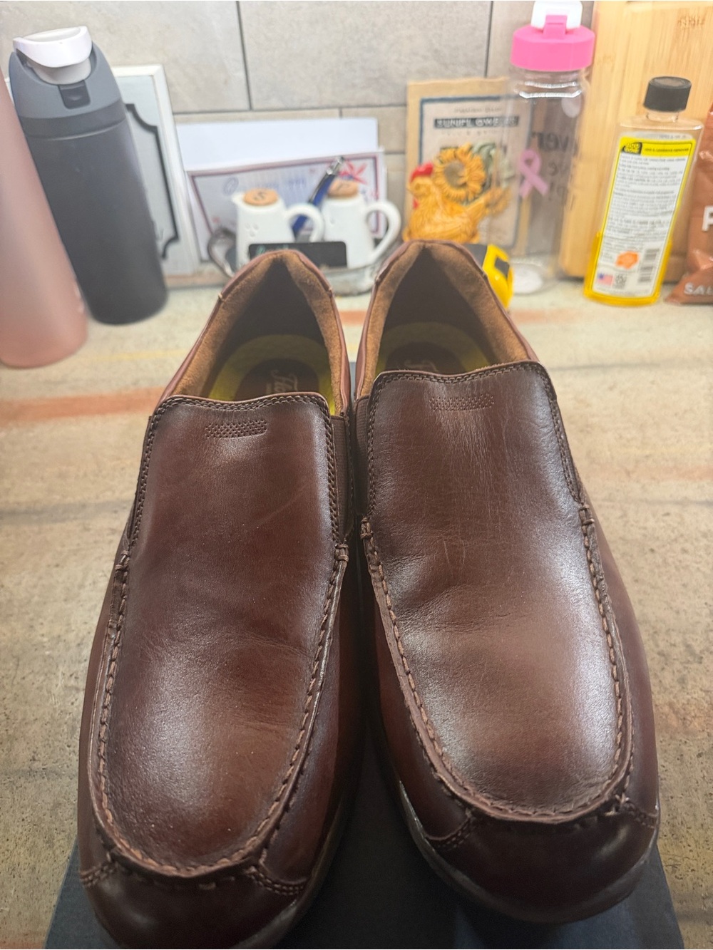 Florsheim Brown Leather Slip-On Moc Toe Loafers